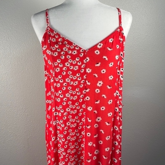 American Eagle red white floral midi‎ slip dress size s bohemian - Picture 3 of 9